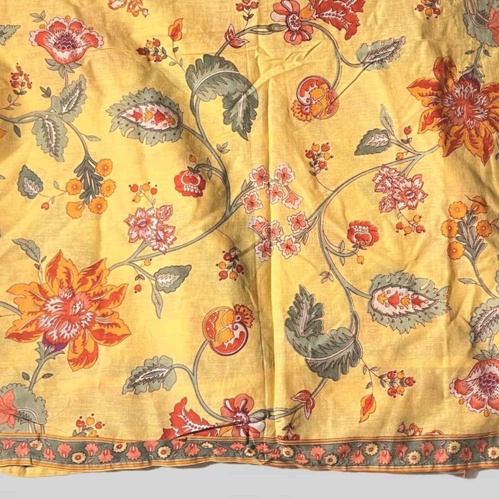 Cost Plus World Market Yellow Floral Shower Curtain Panel